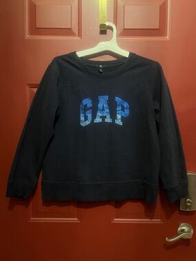 GAP Women's Navy Blue Logo Sweatshirt